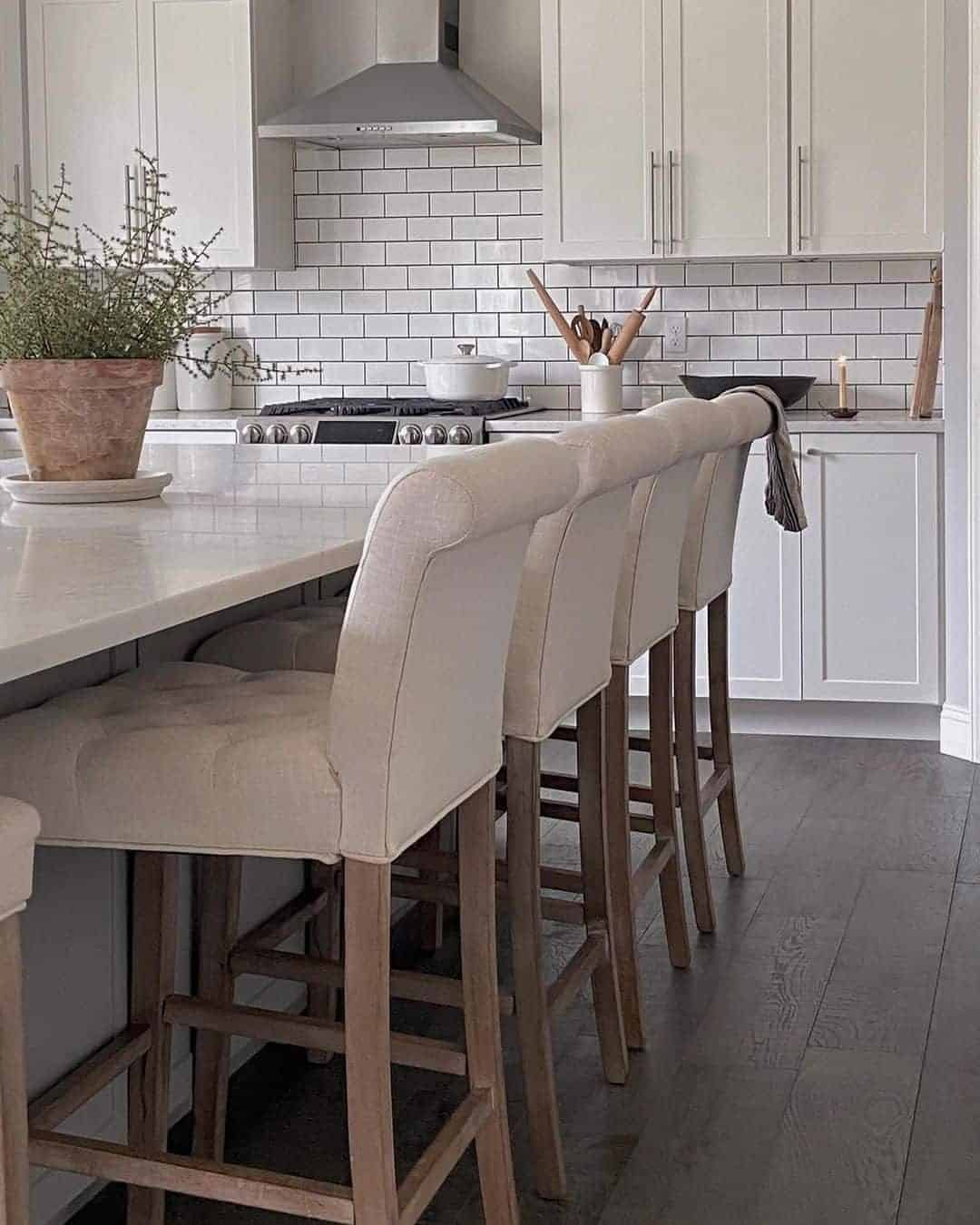 29 of  Modern Colonial Kitchen With Gray Wooden Floor