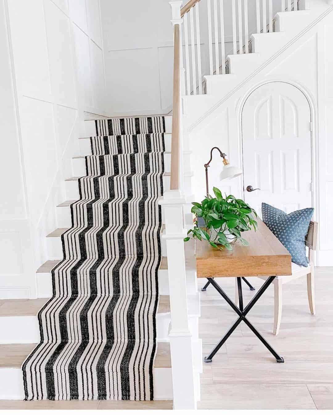 04 of  Dramatic Statement with a Black and White Stair Runner