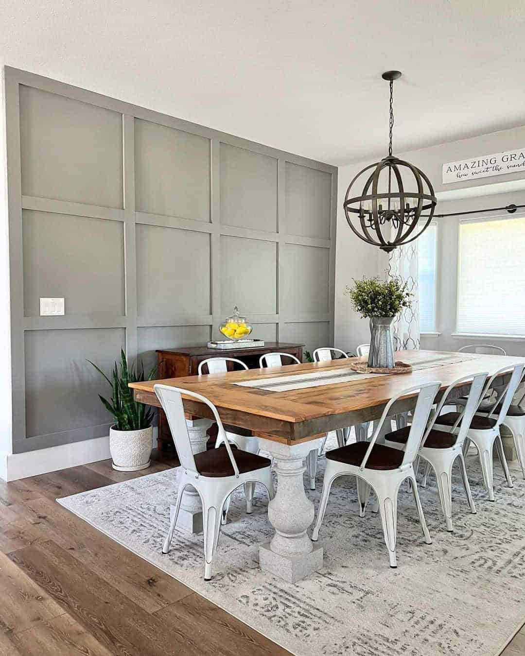 25 of  Dining Room With Gray Board and Batten Accent Wall