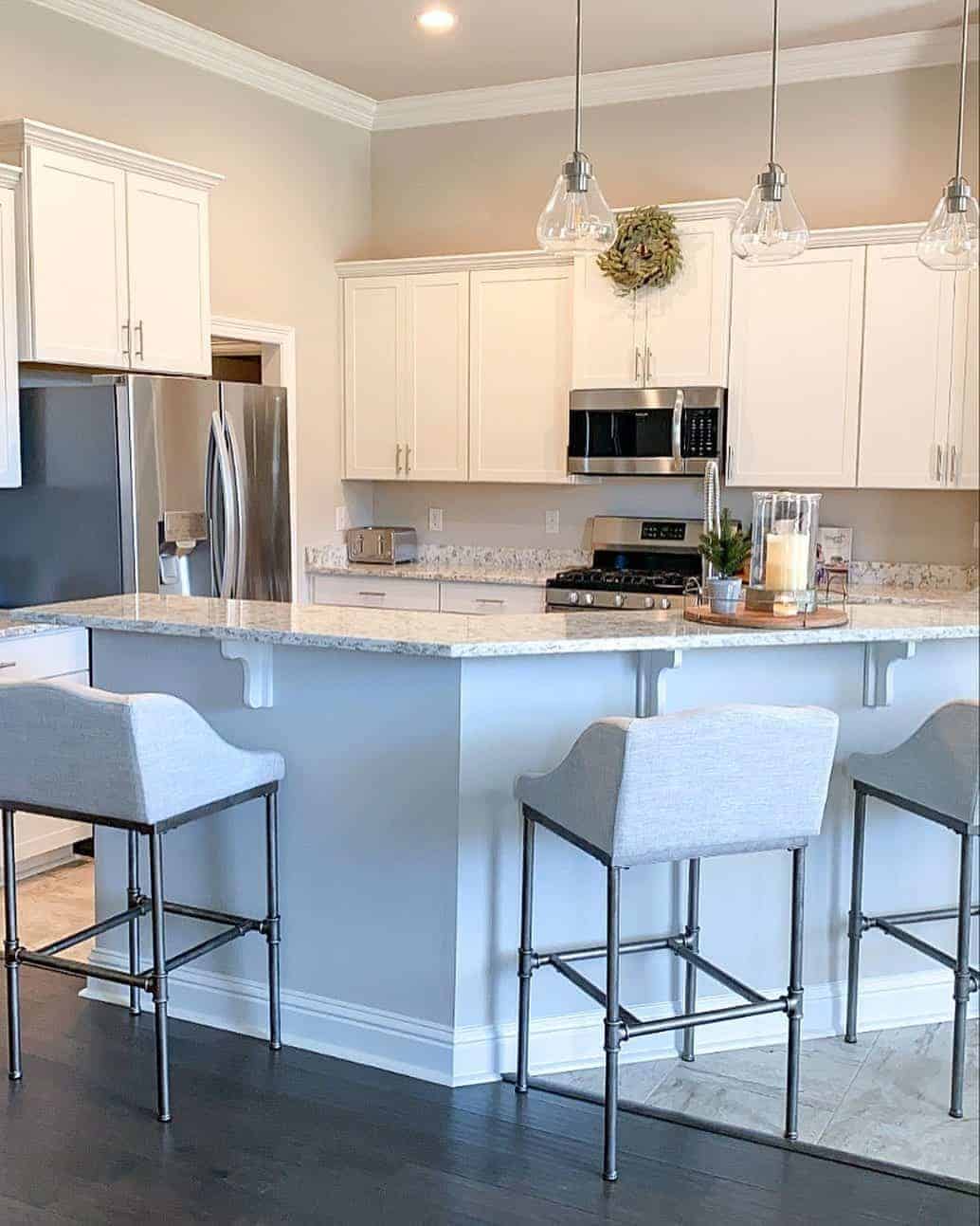 15 of  White Kitchen Cabinets With Light Gray Island