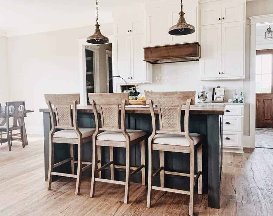 33 of  Wooden Bar Stools in Modern Farmhouse Kitchen