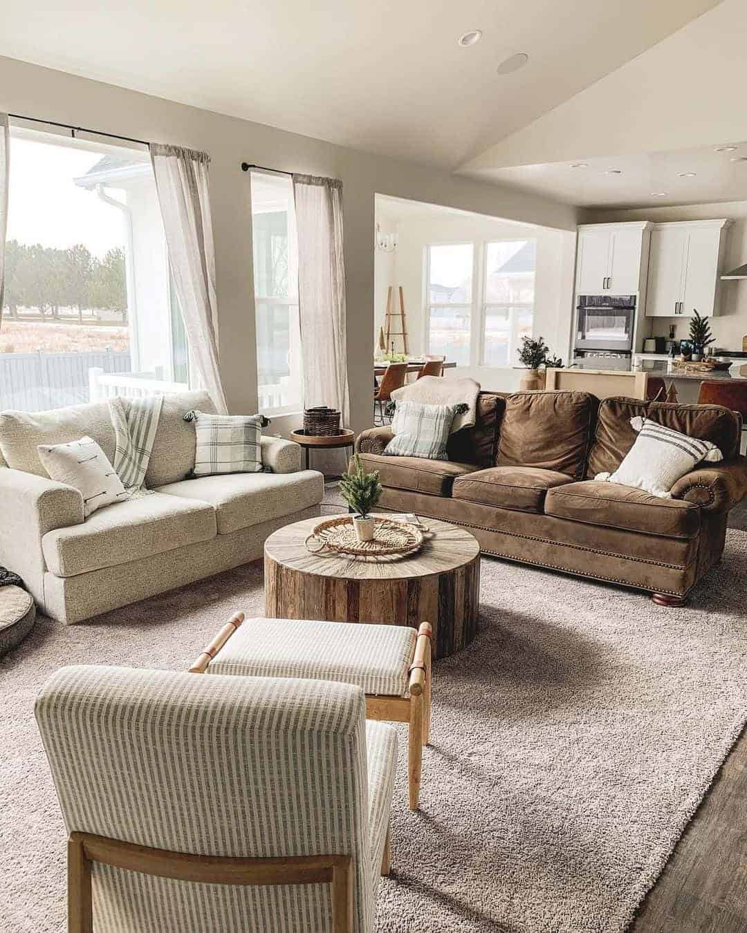 14 of  Wood Drum Coffee Table in Living Room