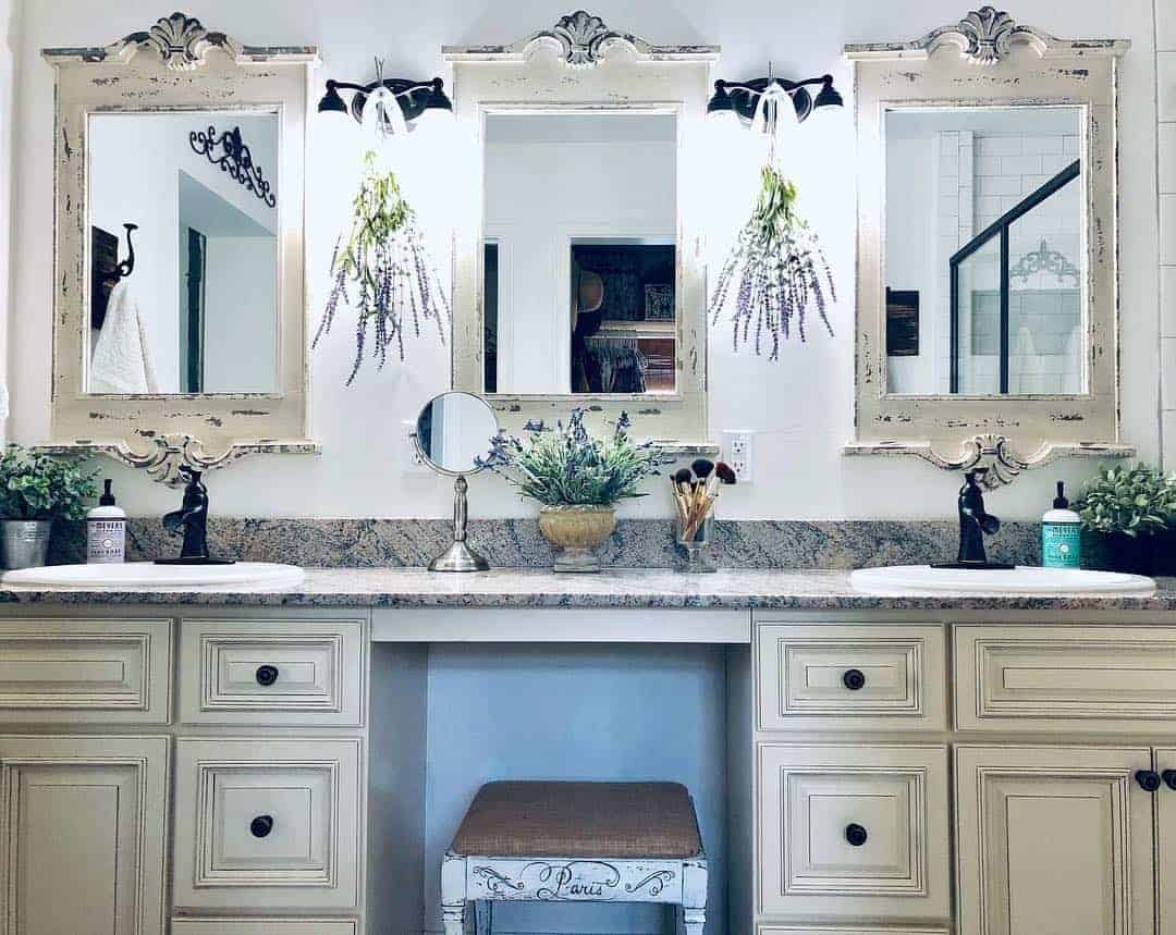 32 of  Rustic Wood Frame Bathroom Mirrors