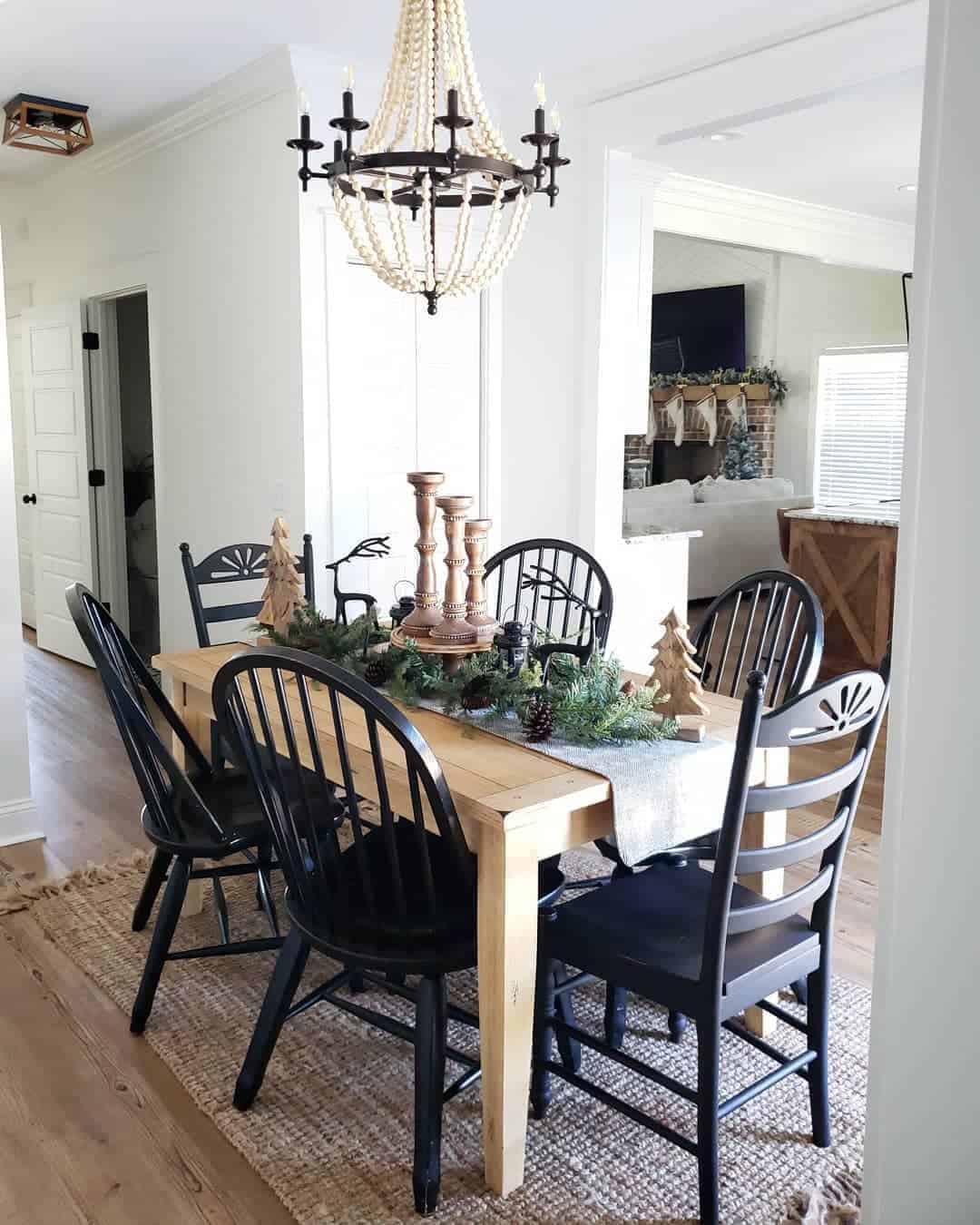 20 of  Dining Table with a Rug and Six Dining Chairs