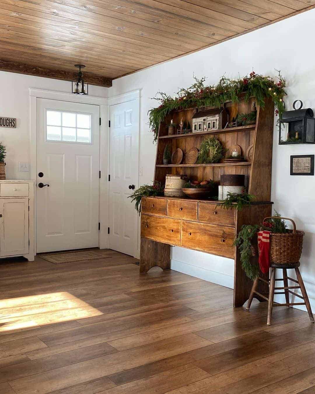 24 of  Rustic Wooden Entryway Hutch