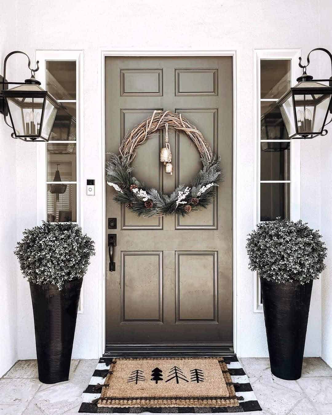 03 of  Black 6-Panel Front Door With Sidelights