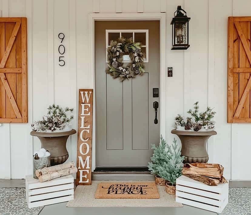 05 of  Welcoming and Natural Winter Farmhouse Porch