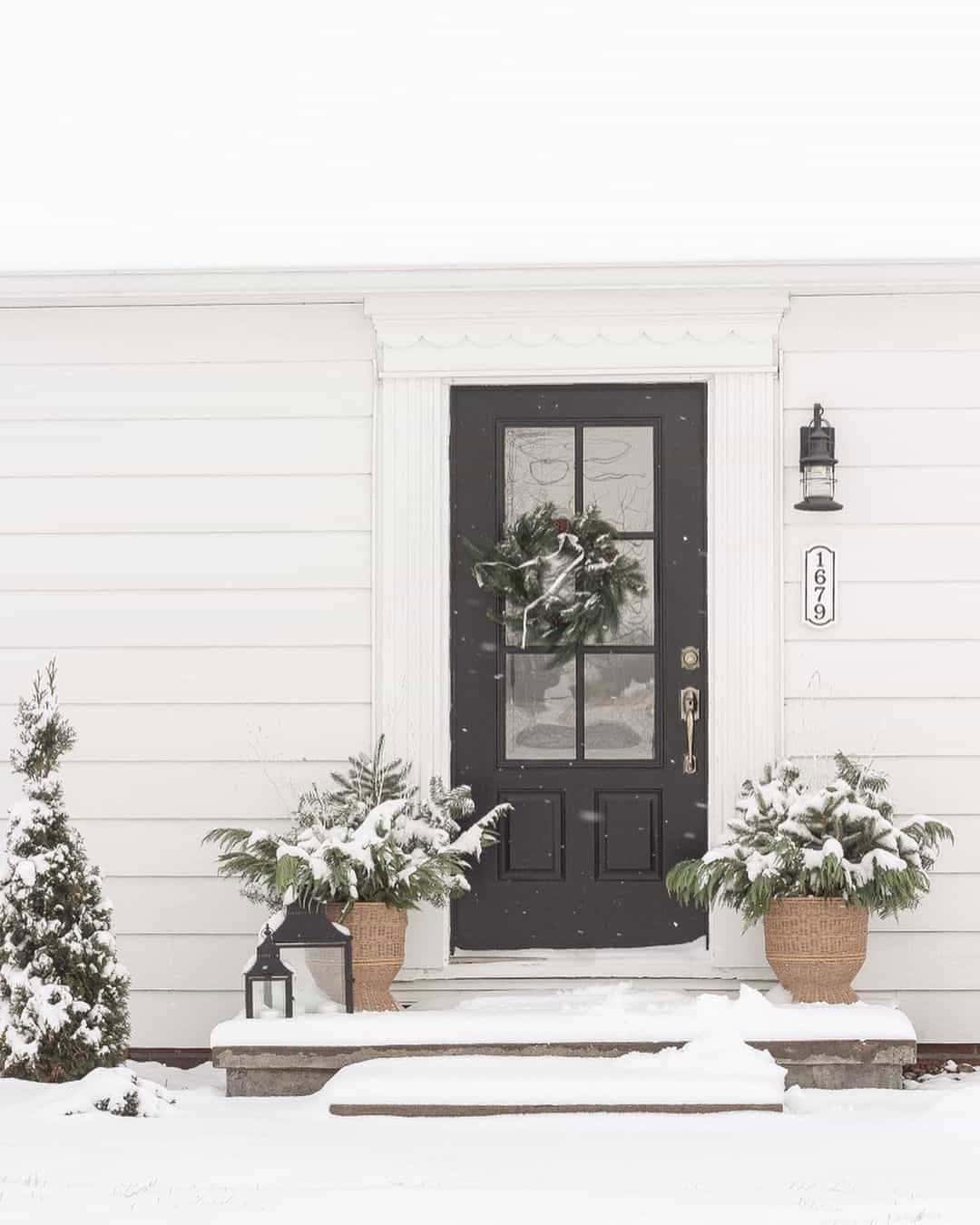 31 of  Black Door Paired with Winter Wreath