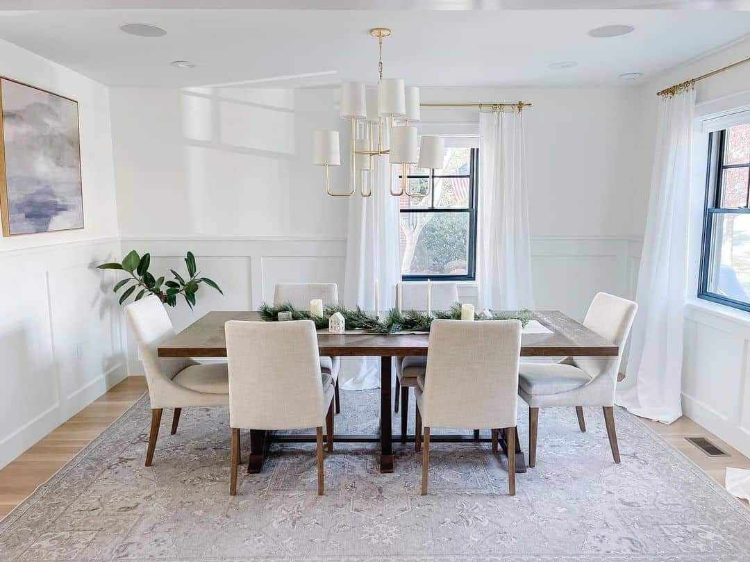 09 of  Dining Room with Off White Board and Batten Wainscoting