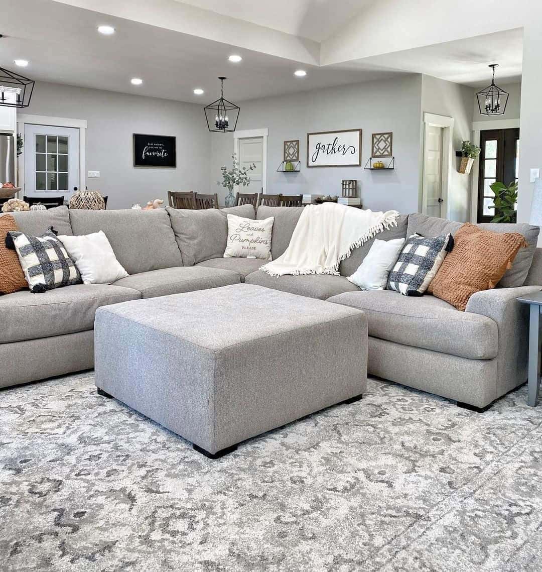 08 of  Gray Sectional in Agreeable Gray Living Room