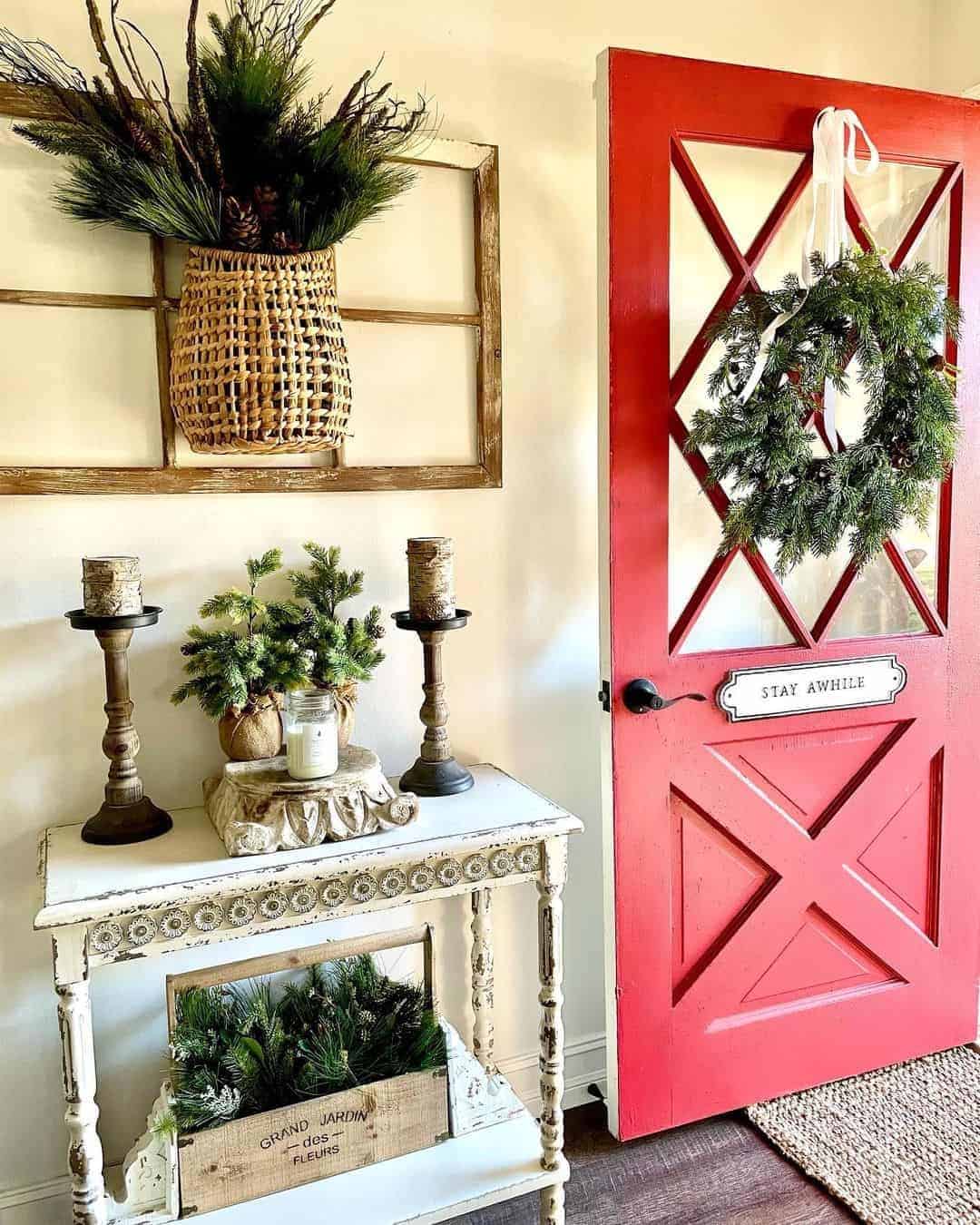 28 of  Winter Decorations for Red Front Door