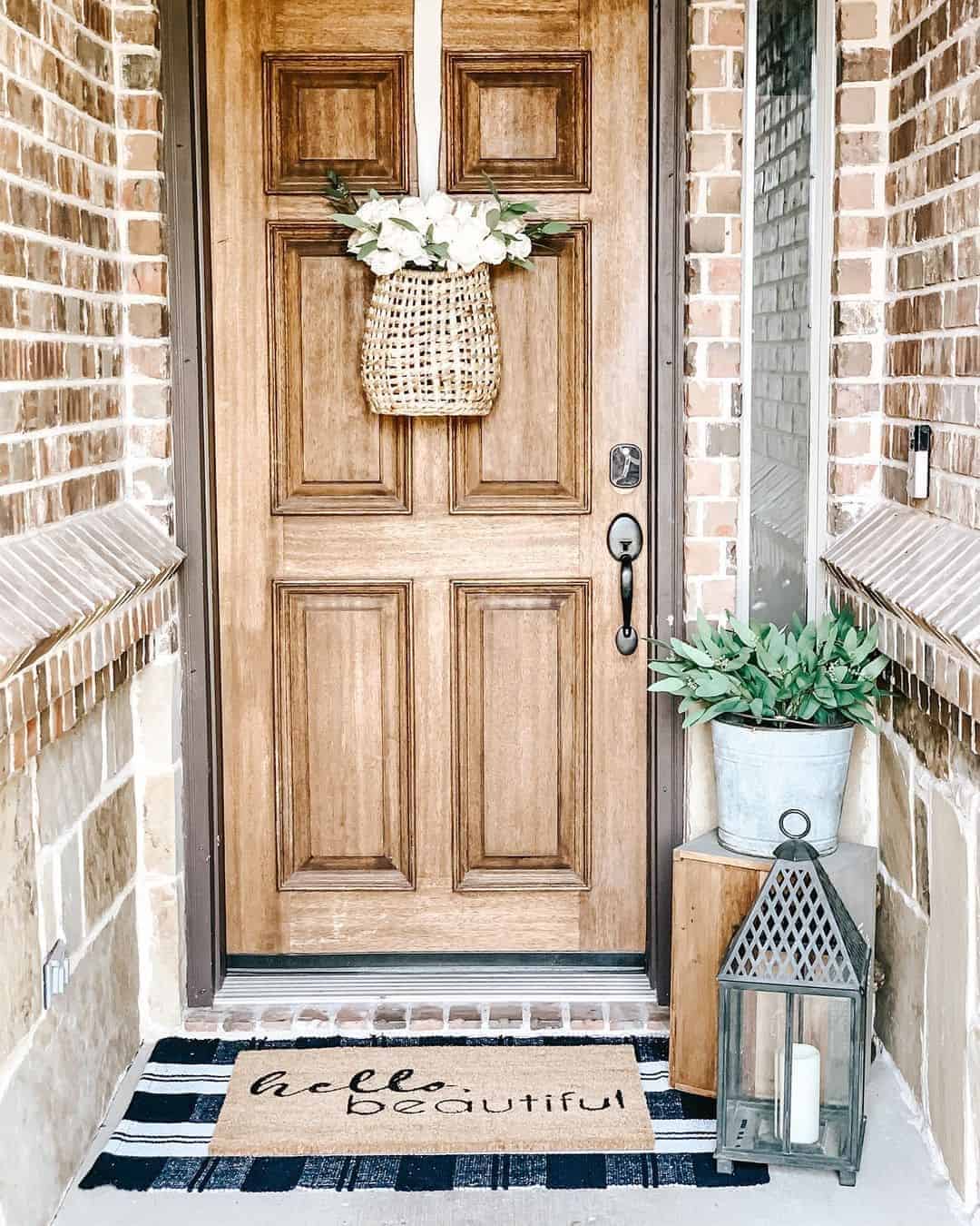 06 of  Flowers in a Wicker Basket on a 6 Panel Oak Front Door