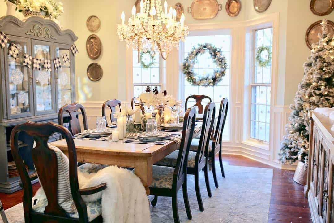 23 of  Different-sized Wreaths in Dining Room