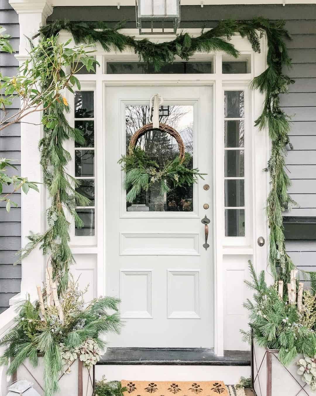 23 of  White Front Door With Wreath