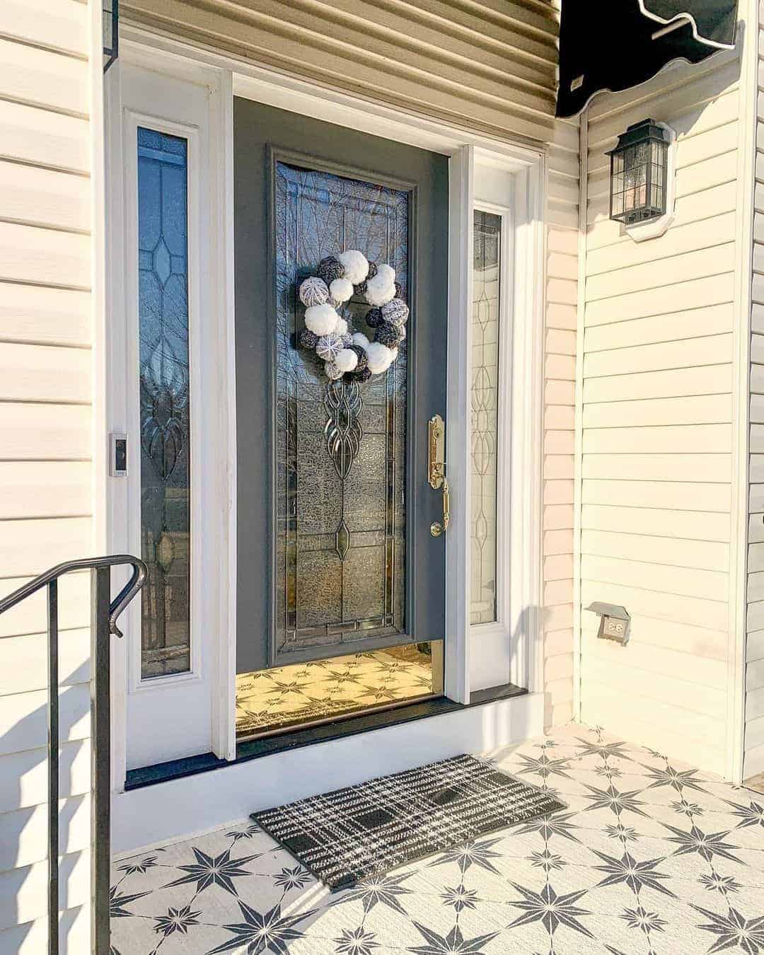 14 of  Unique Yearn Wreath on Charcoal Door