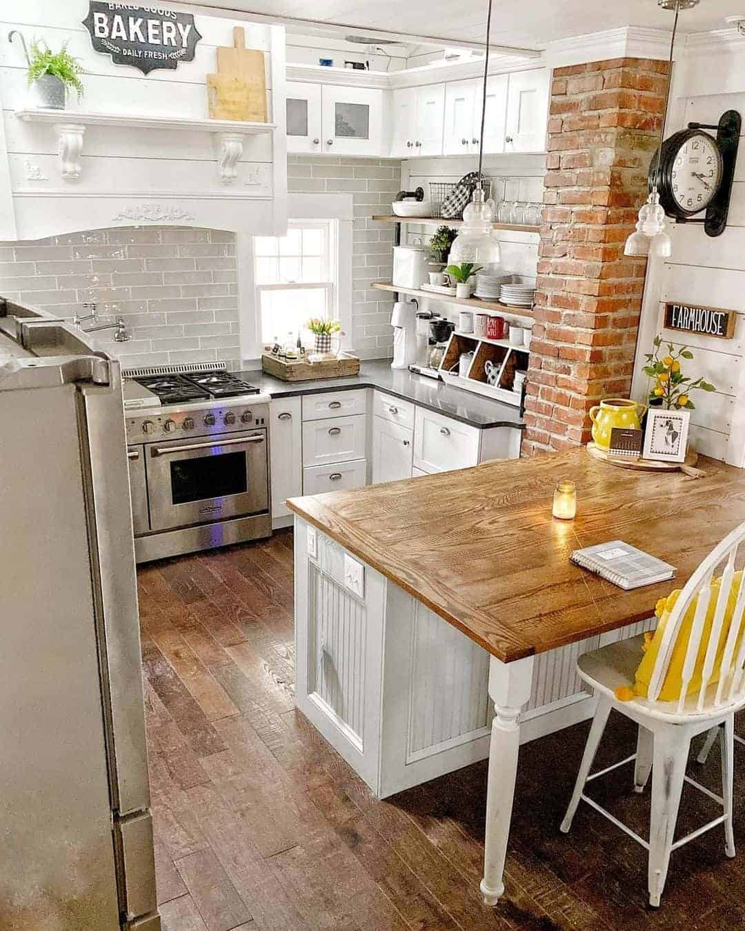 03 of  Brick Pillar in Cozy Kitchen