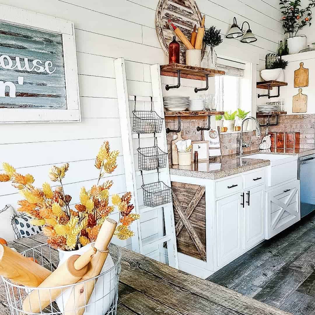 28 of  Rustic Kitchen Combines White and Wood