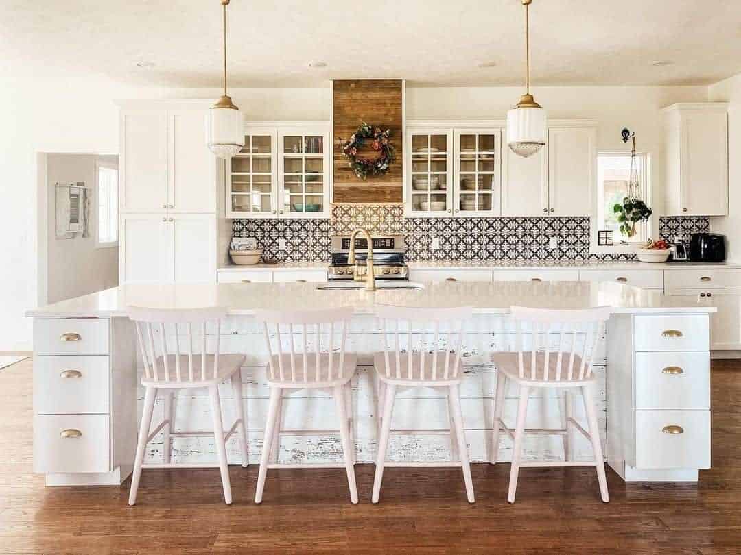 12 of  Pink Seating in Farmhouse Kitchen