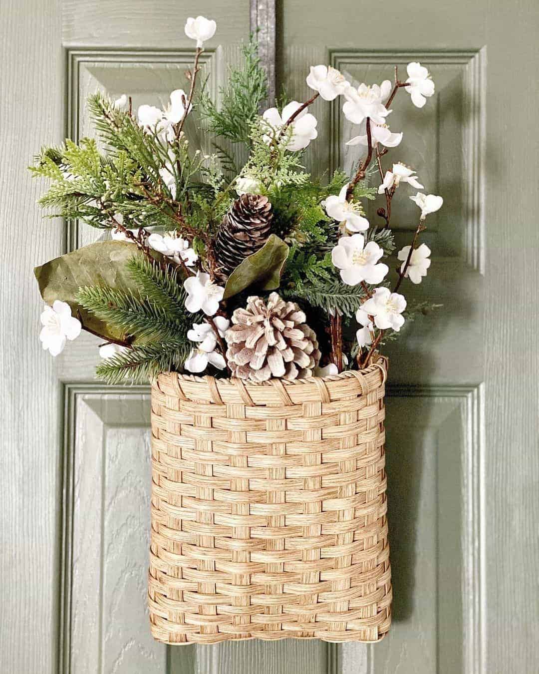 29 of  Hanging Basket on Sage Green Front Door