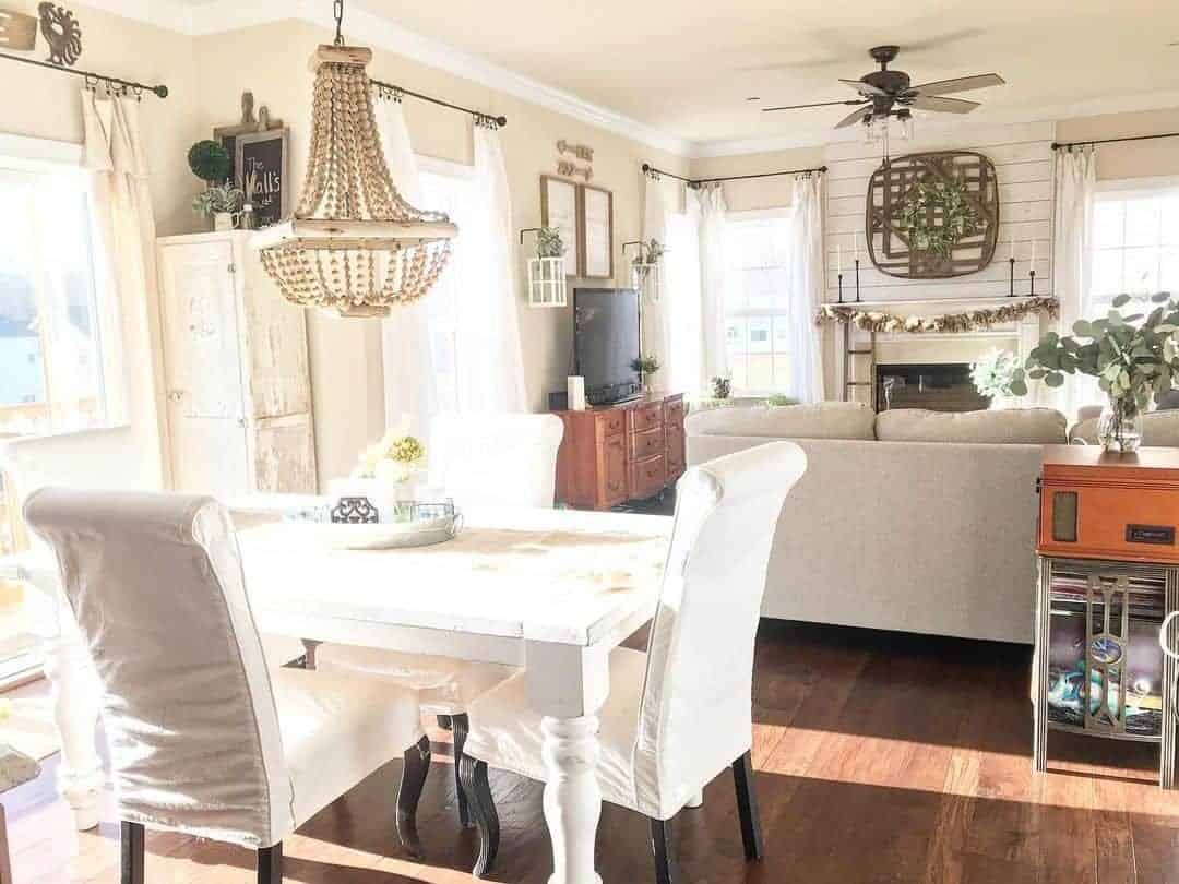 14 of  Wood Chandelier in Open-Plan Living Room