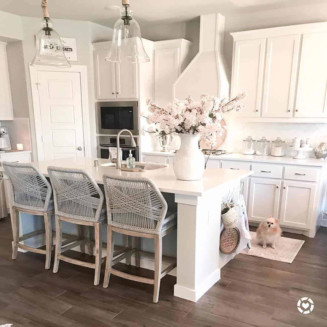 29 of  Hints of Pink in White Kitchen