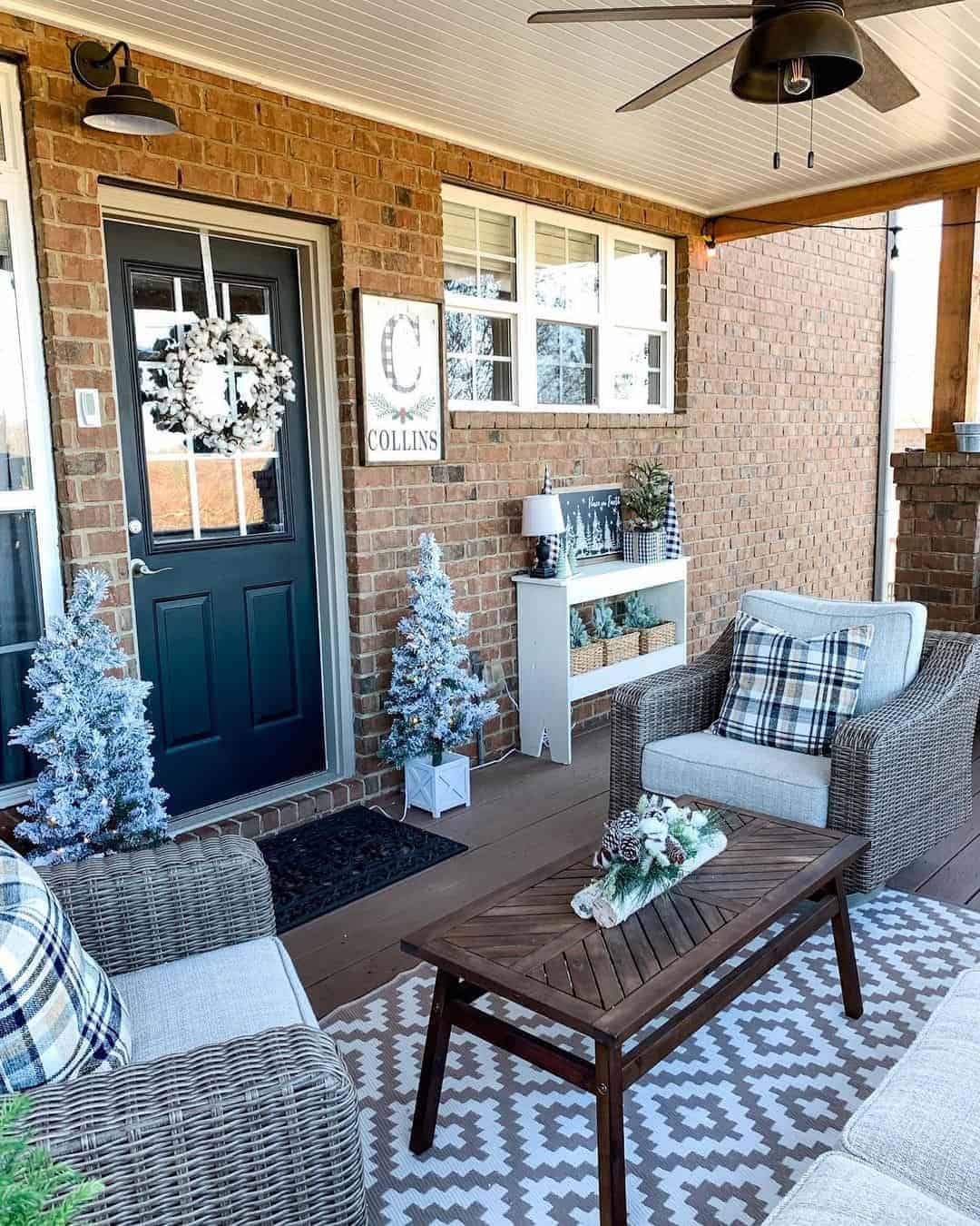 21 of  Grey Patterned Winter Porch Décor