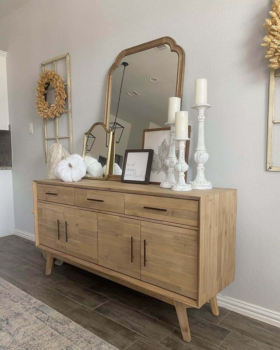 07 of  Light Wood Sideboard With Long Brass Pulls