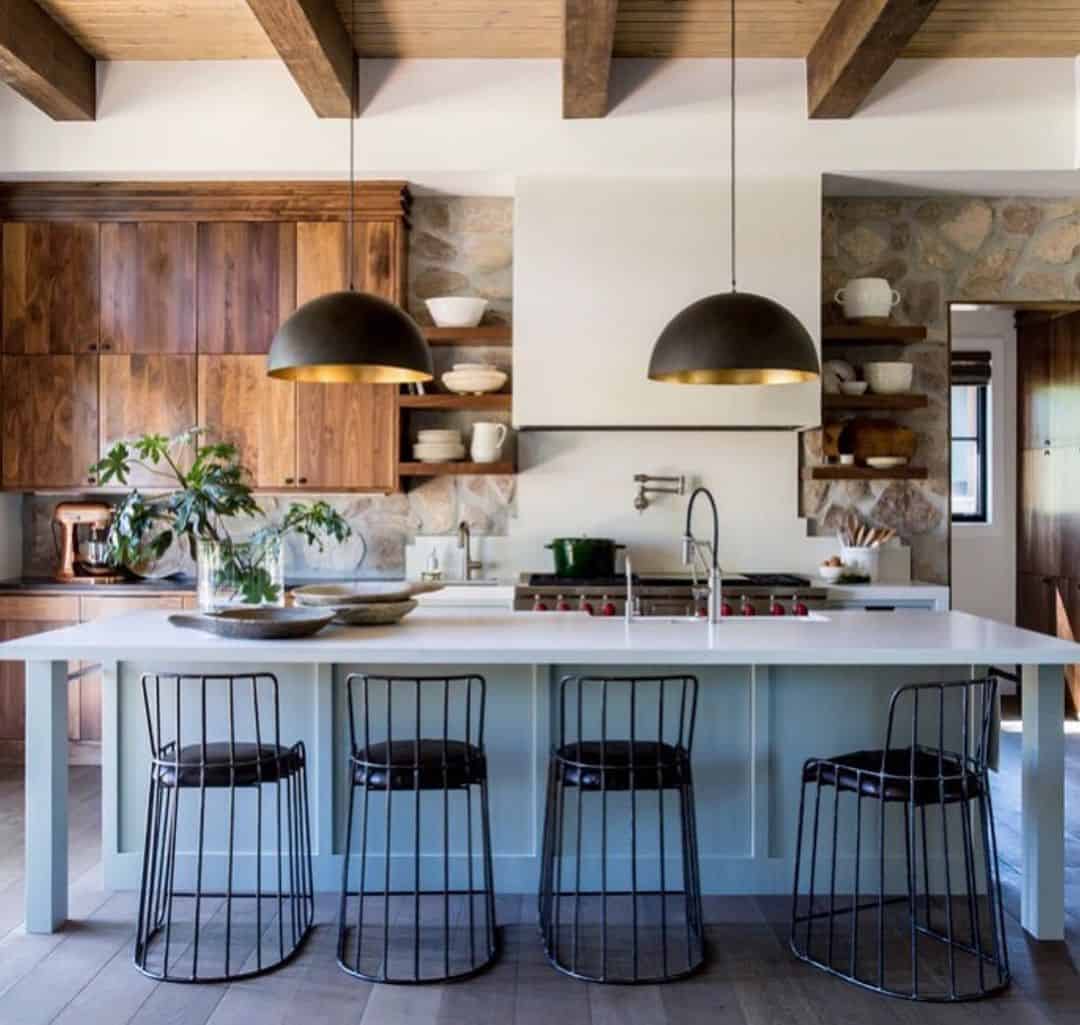 25 of  Rock and Wood Accents in Kitchen