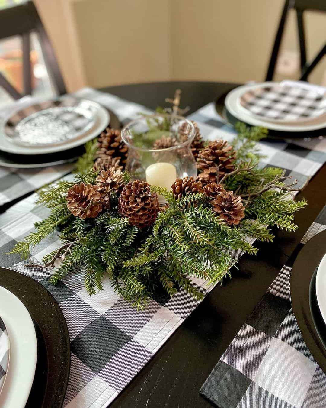 20 of  Plaid Table Accessories Garnished With Greenery