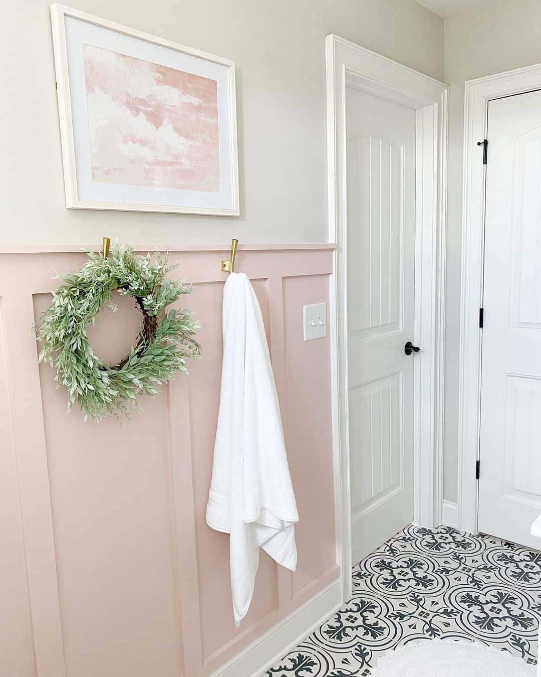 27 of  Modern Light Pink Board and Batten Wainscoting