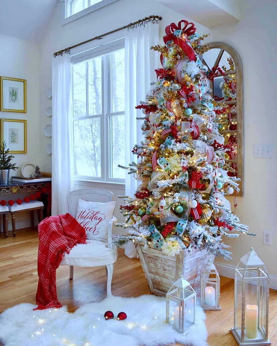 33 of  Farmhouse Winter Wonderland Décor with Red Accent