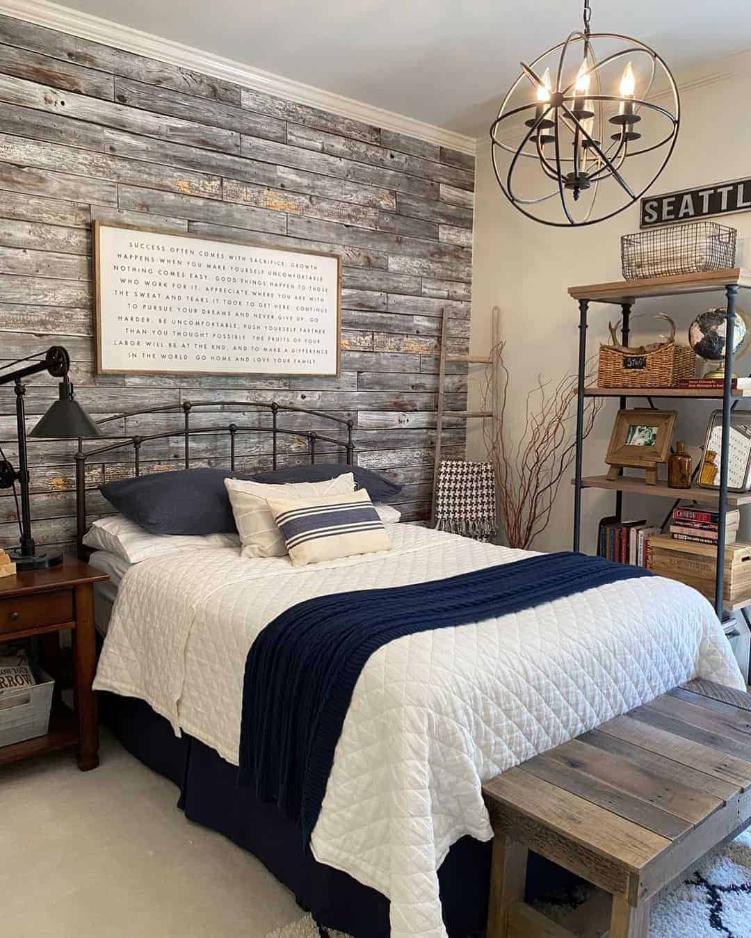 12 of  Farmhouse Bedroom Accent Wallpaper Ideas