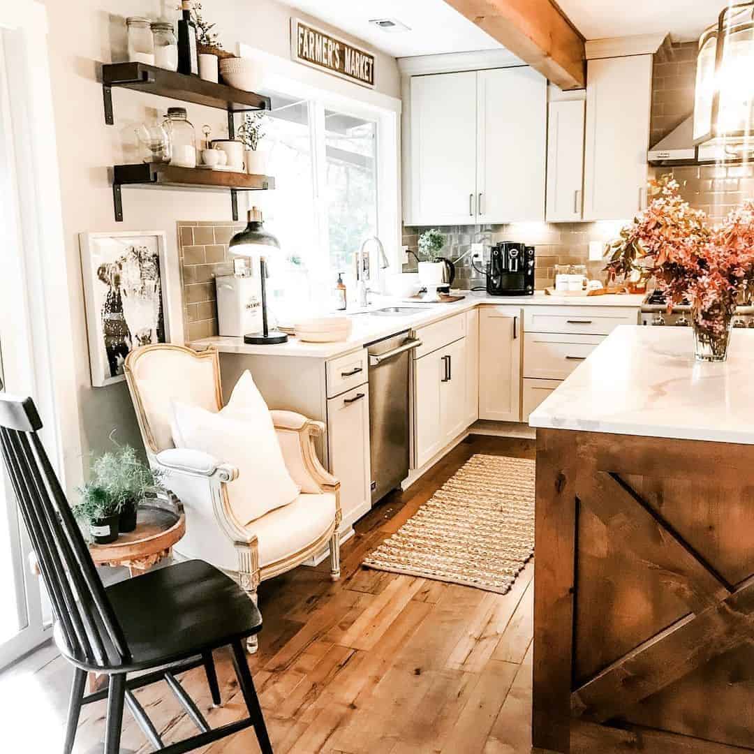 22 of  Wood Farmhouse Kitchen With Plant Décor