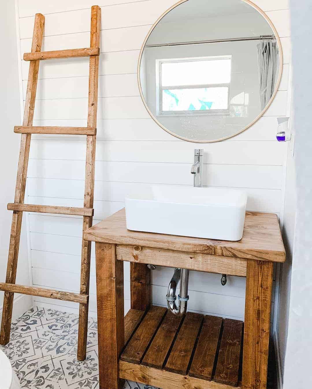 21 of  Rustic Wood Washstand with Vessel Sink