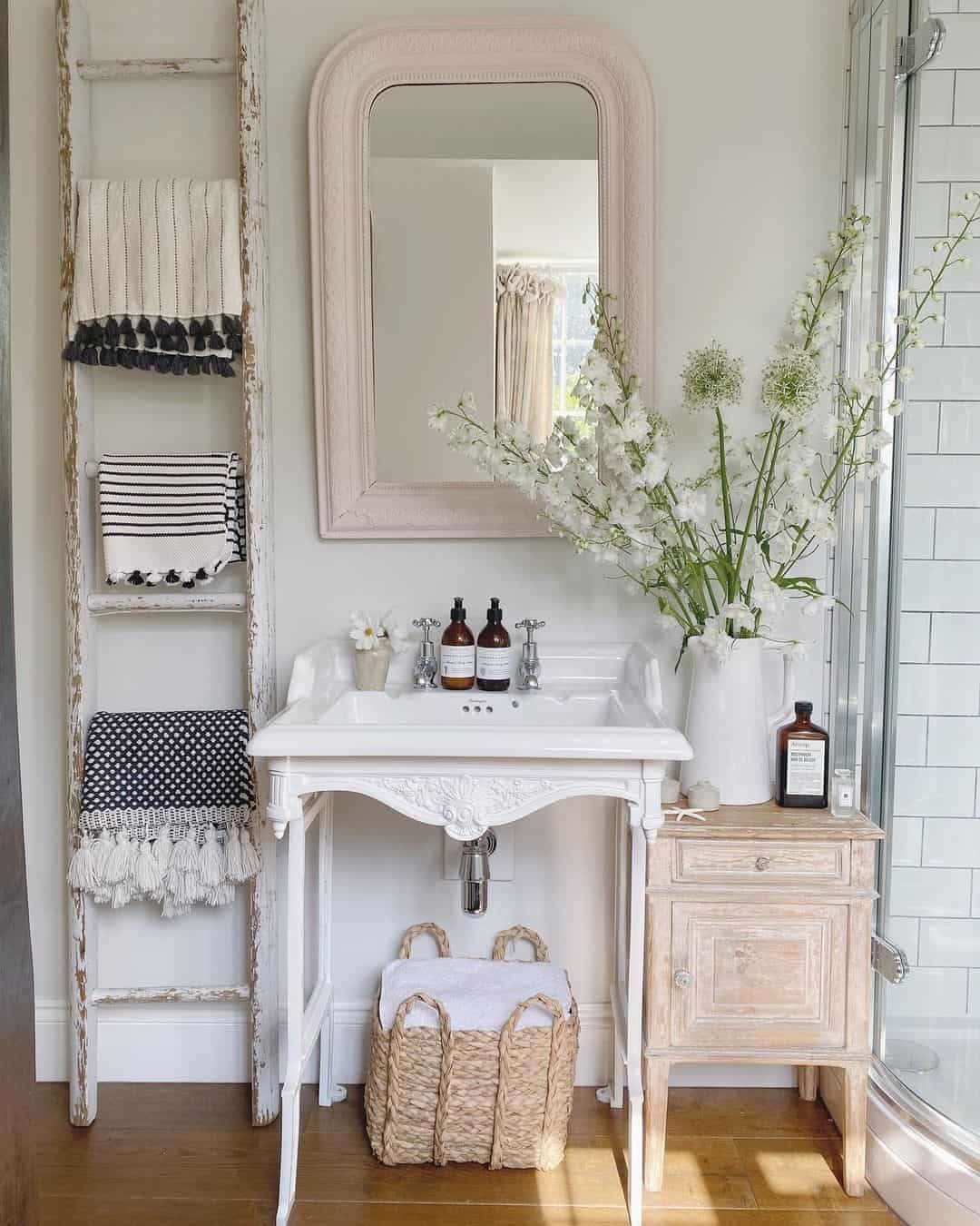 22 of  Bathroom Vanity Mirror with Pale Pink Frame