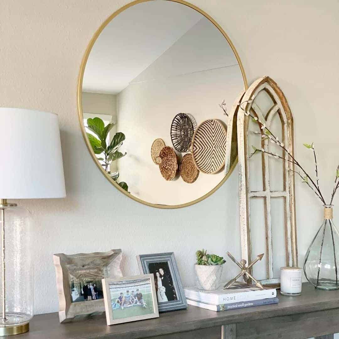 10 of  Circular Gold-framed Mirror