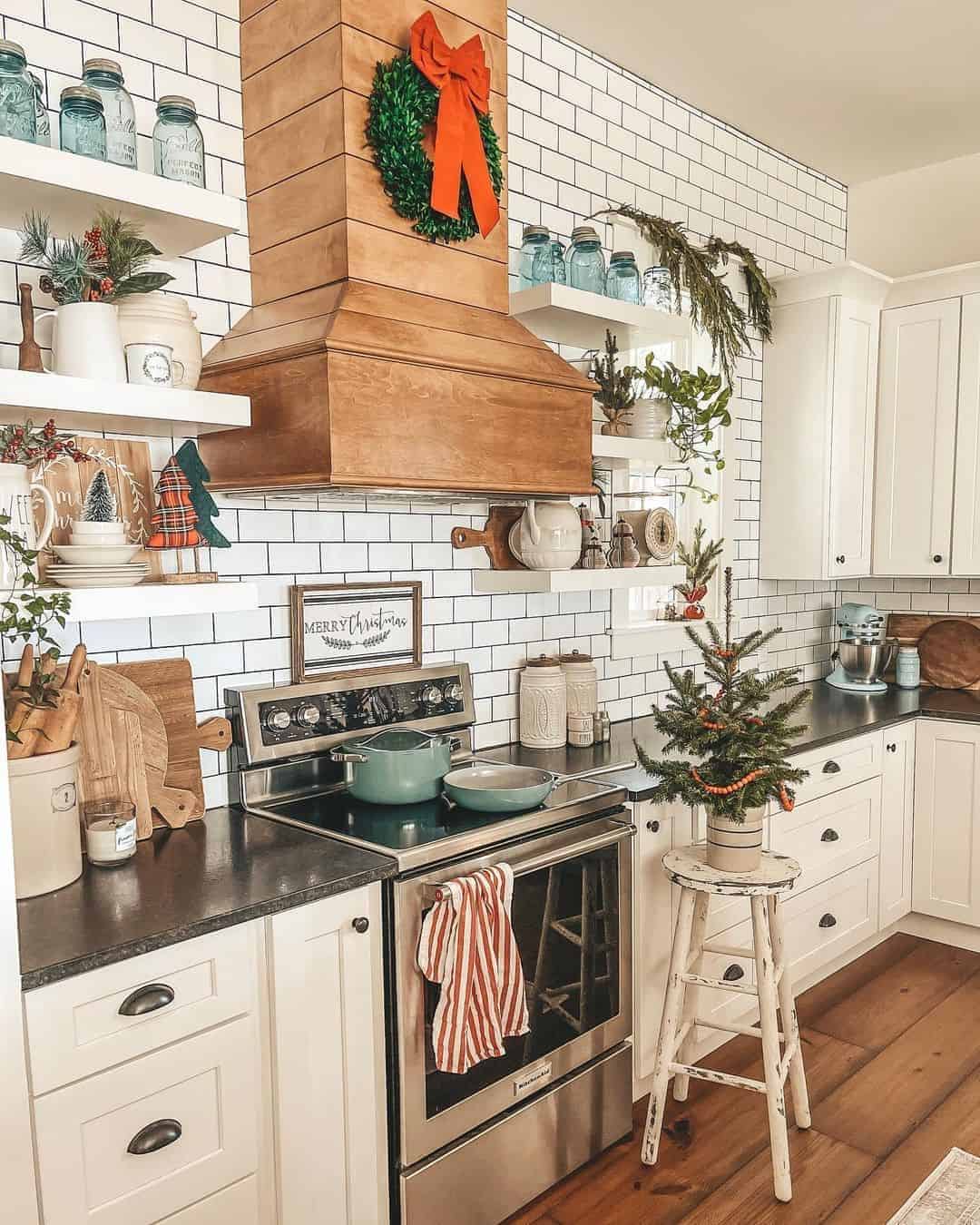 17 of  Christmas Themed Kitchen with Subway Tile