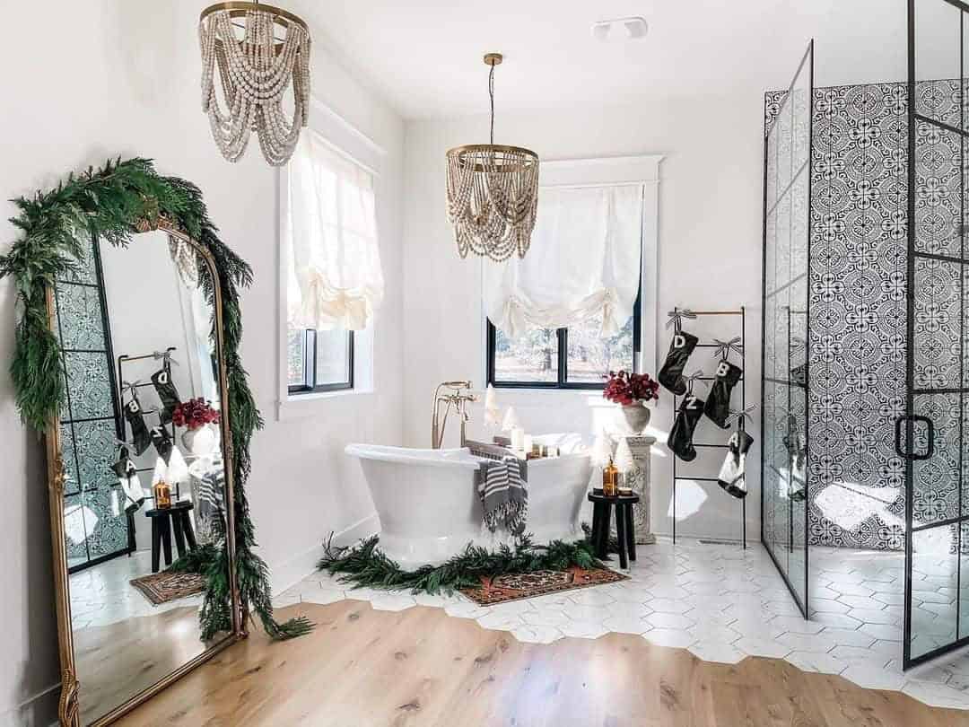 05 of  Modern Farmhouse Shower with Winter Decorations