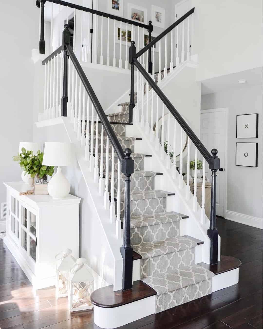 12 of  Gray Carpet Runner With a White Arabesque Pattern